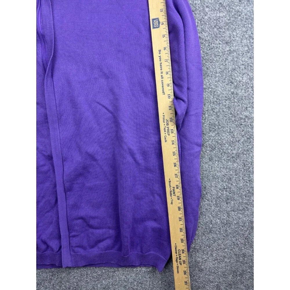 Paul Fredrick‎ Sweater Mens 2XL Purple 100% Pima Cotton Full Zip Mock Neck Knit